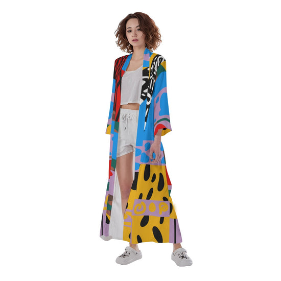 Makena Design- Long Satin Kimono Robe
