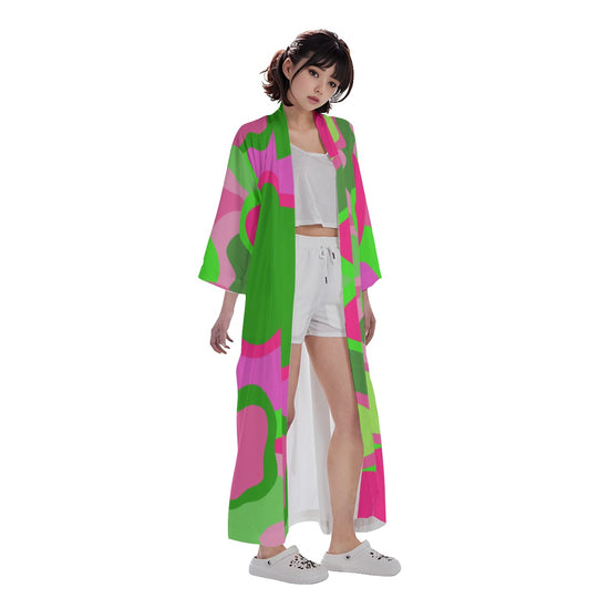 Ayoka Design- Long Satin Kimono Robe