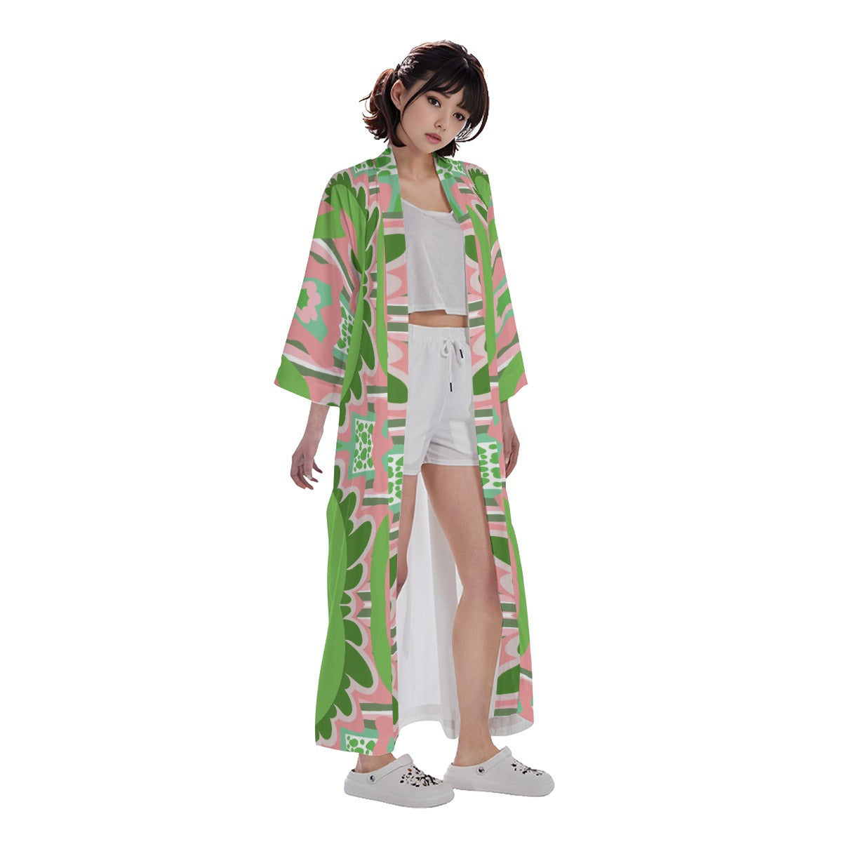 Amara Design- Long Satin Kimono Robe