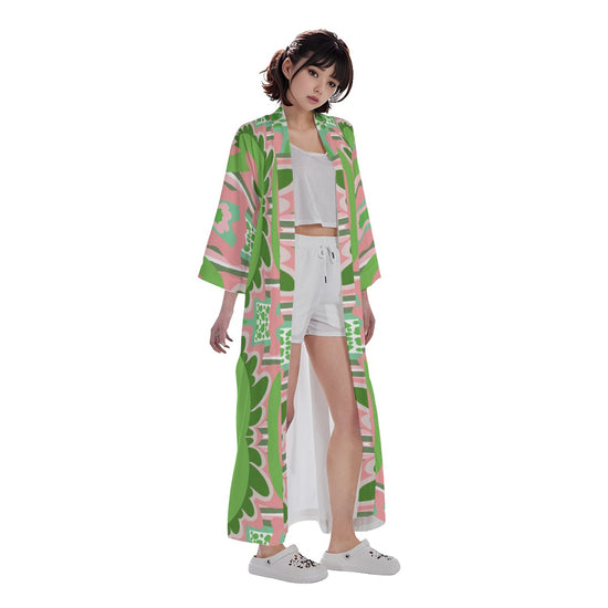 Amara Design- Long Satin Kimono Robe