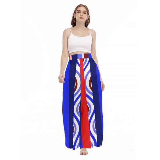 America the Beautiful- (Design 3) Women's High Waist Wide Leg Trousers