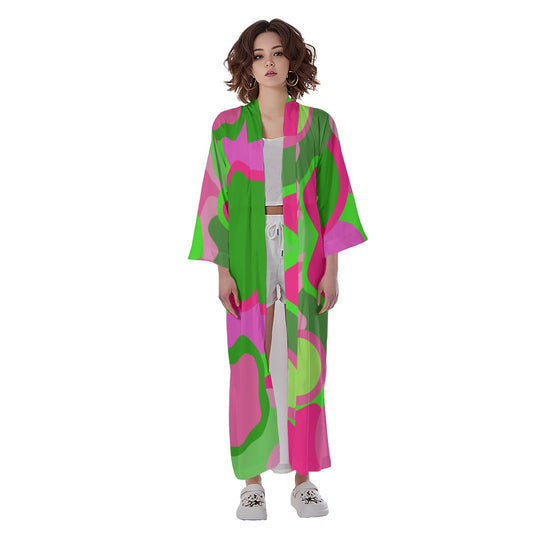 Ayoka Design- Long Satin Kimono Robe