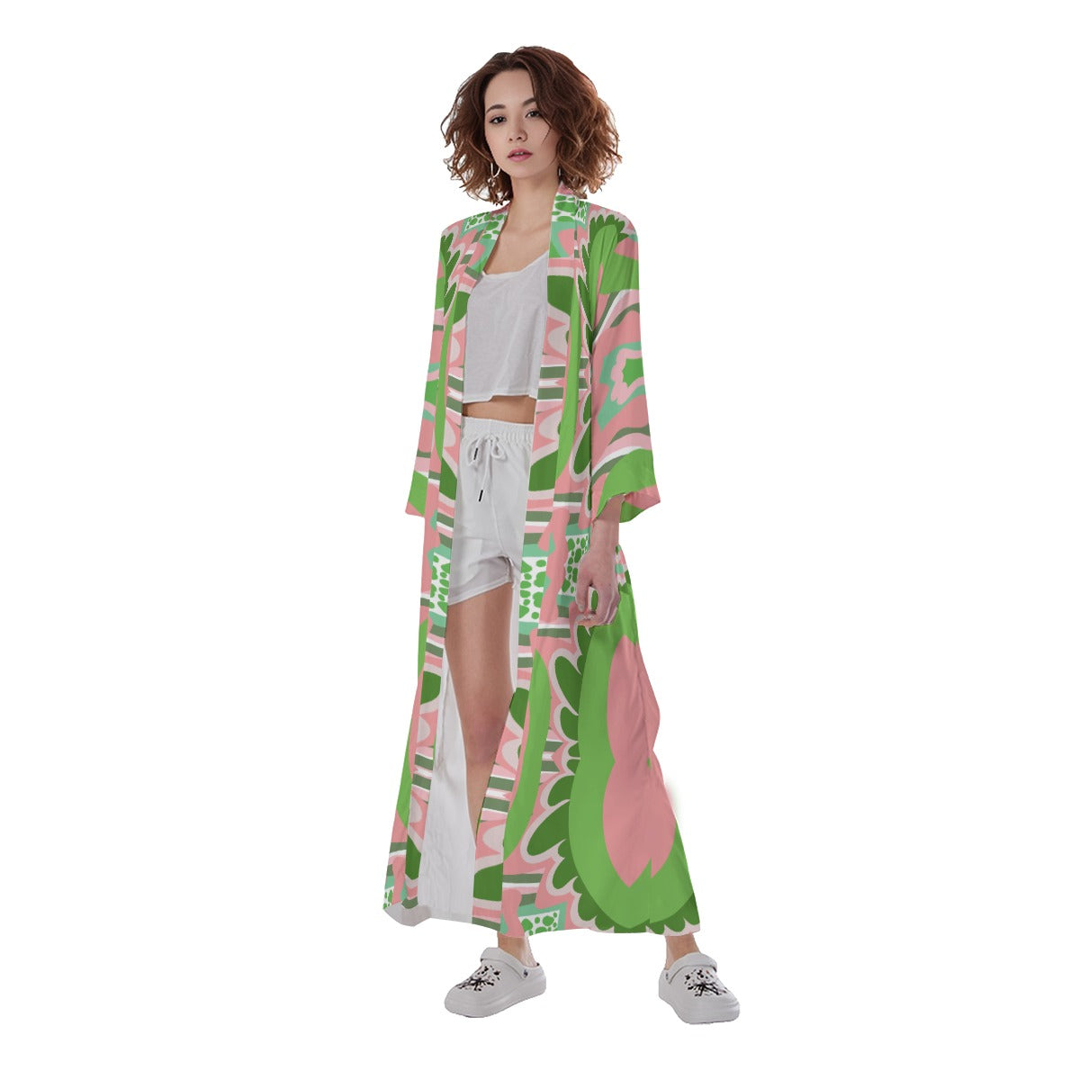 Amara Design- Long Satin Kimono Robe