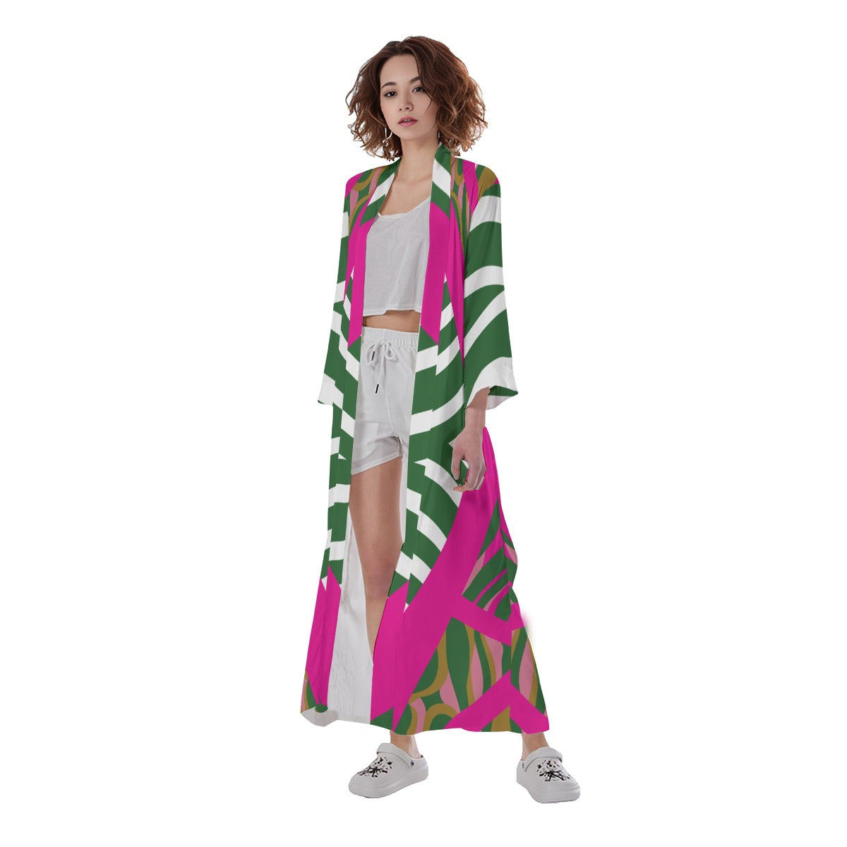 Abeni-  Long Satin Kimono Robe