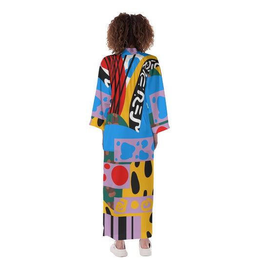 Makena Design- Long Satin Kimono Robe