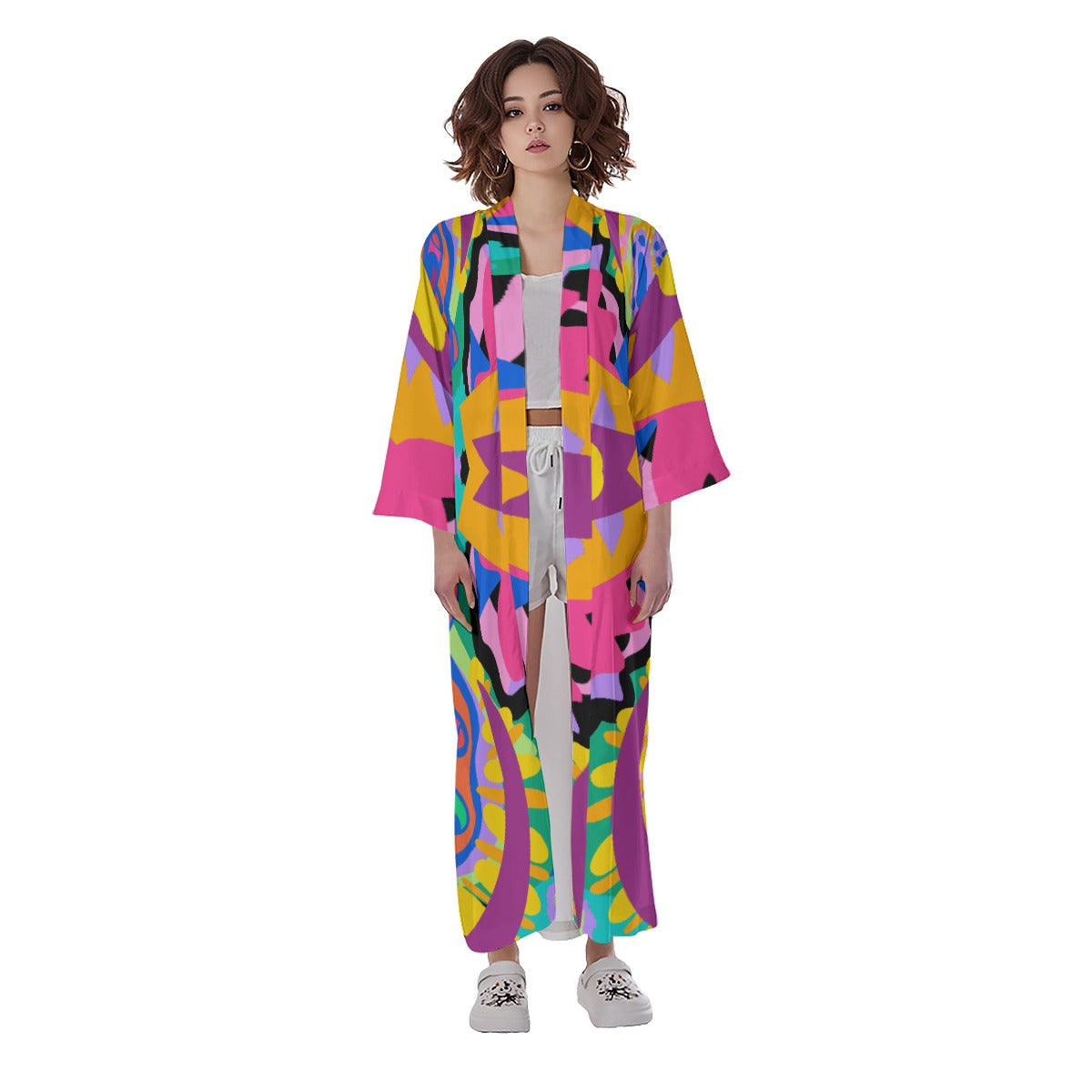 Marjani Design- Long Satin Kimono Robe
