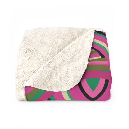 Pink & Green Supreme Design- Sherpa Blanket