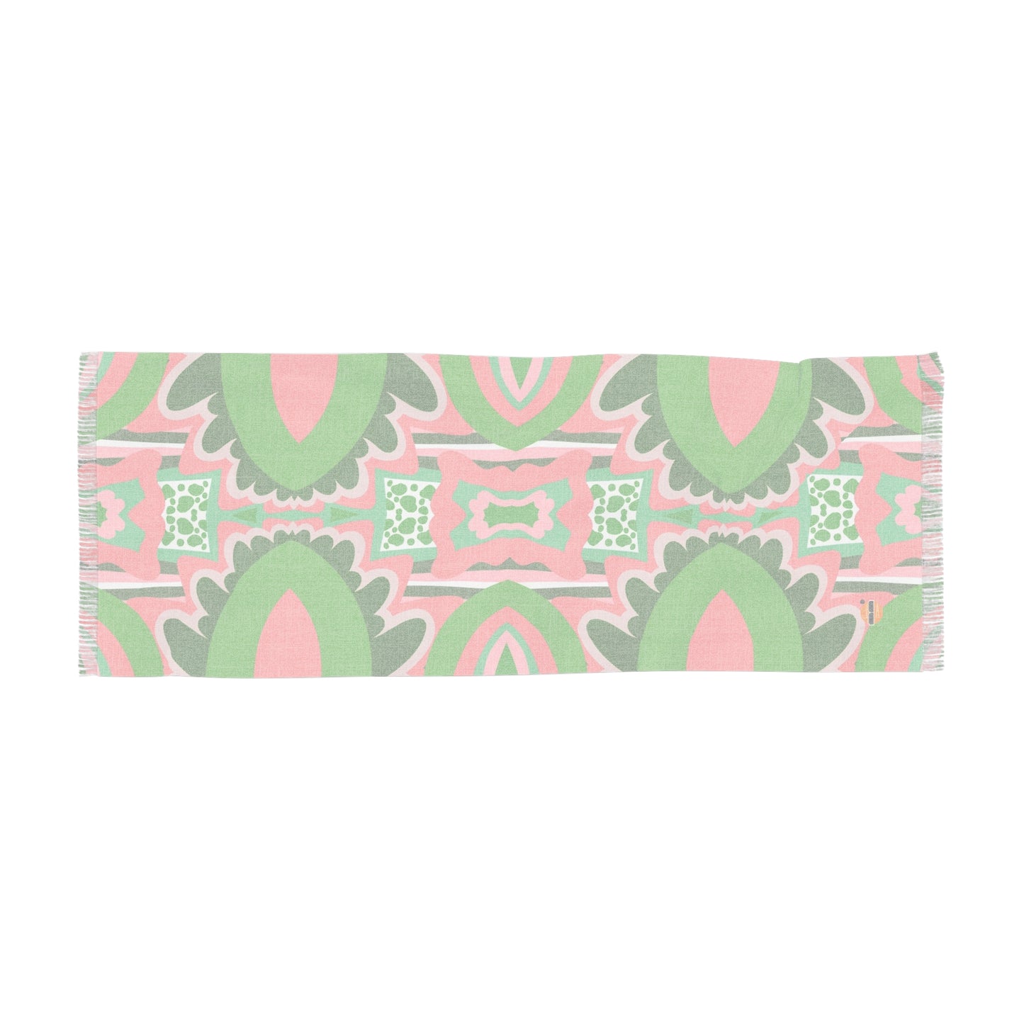 Pink & Green Clovers Design- Light Scarf