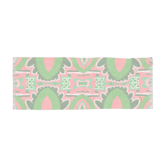 Pink & Green Clovers Design- Light Scarf