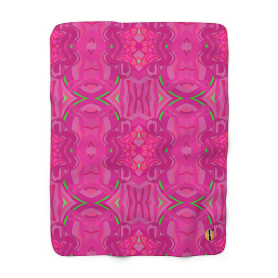 Pink and Green Lime Pop Design- Sherpa Blanket