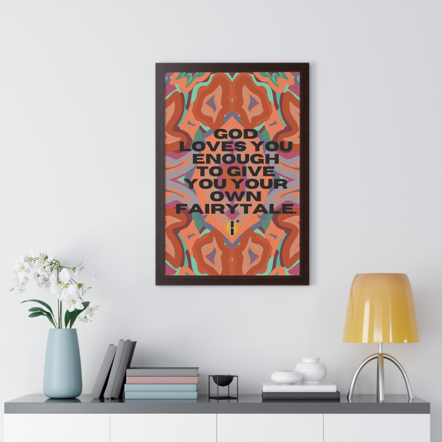 ABL Inspirational Framed Vertical Poster: " God loves..."