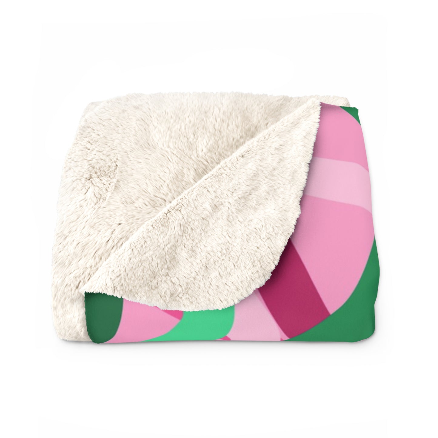 Pink and Green Changing Lines Design- Sherpa Blanket