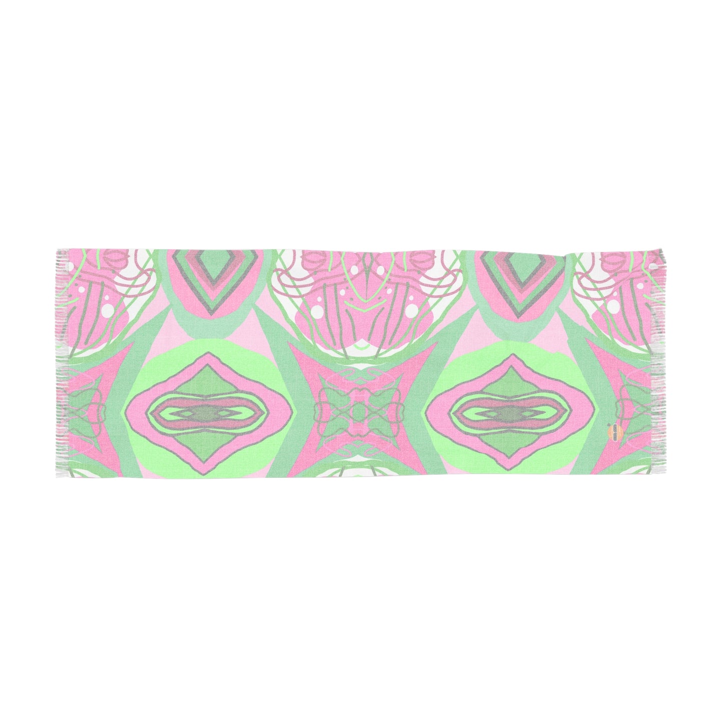 Pink & Green Scribbles Design- Light Scarf