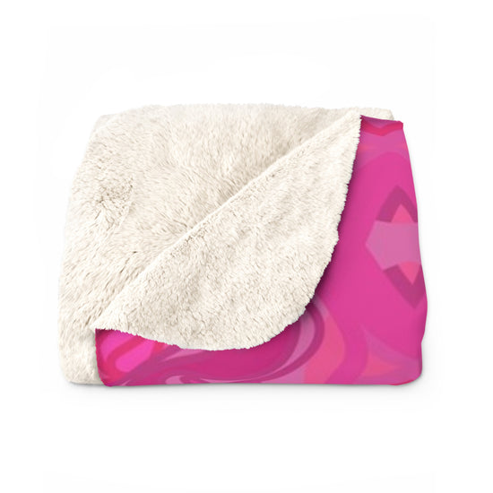 Pink and Green Lime Pop Design- Sherpa Blanket