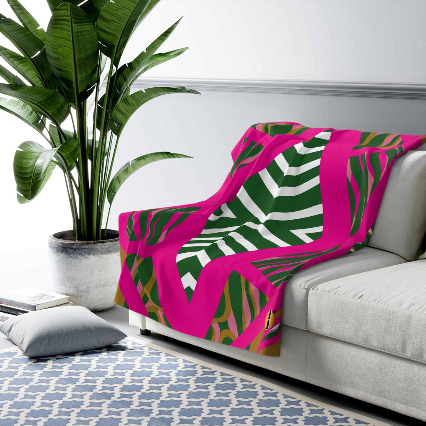 Pink Wild Lines Design- Sherpa Blanket