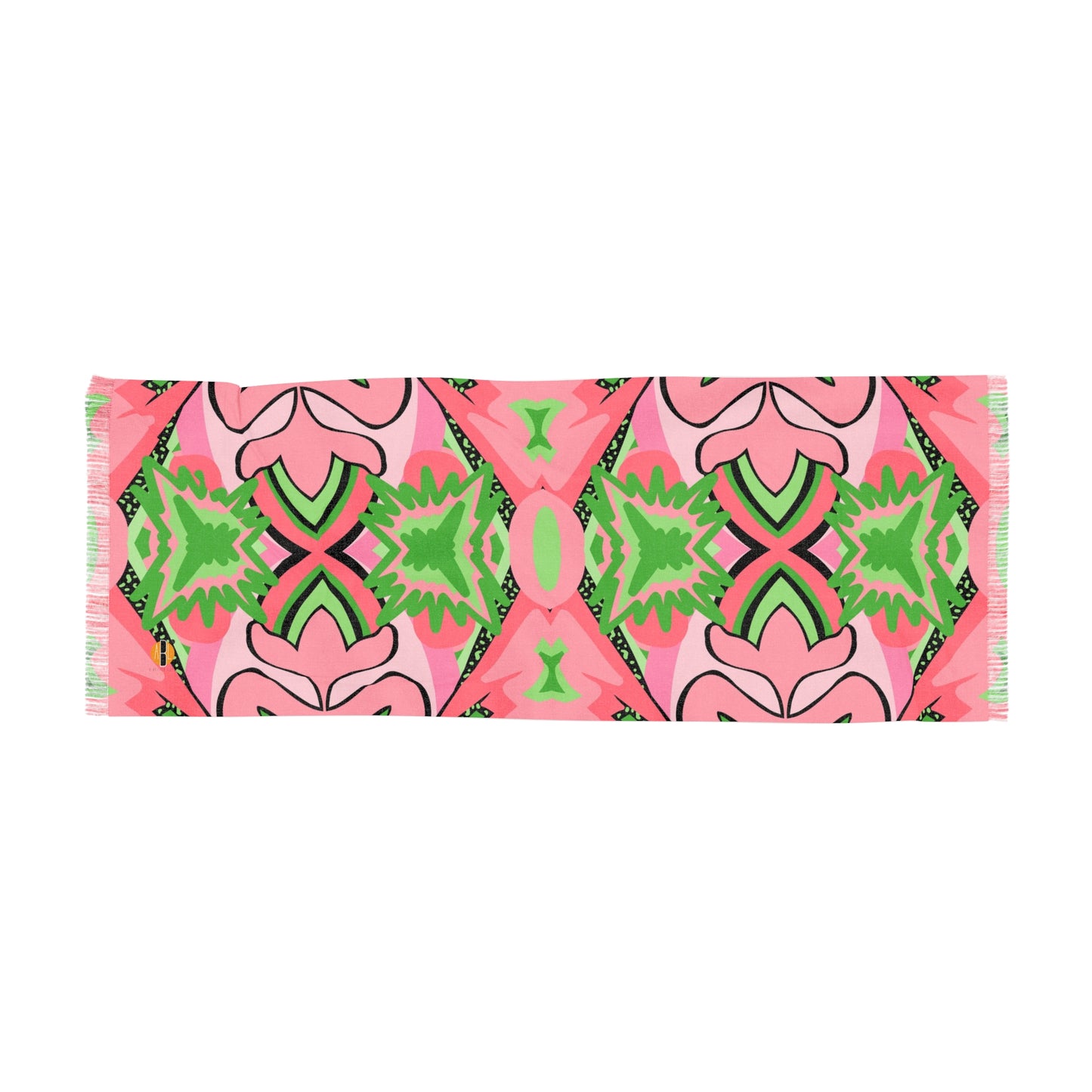 Pink & Green Clovers Delight- Light Scarf