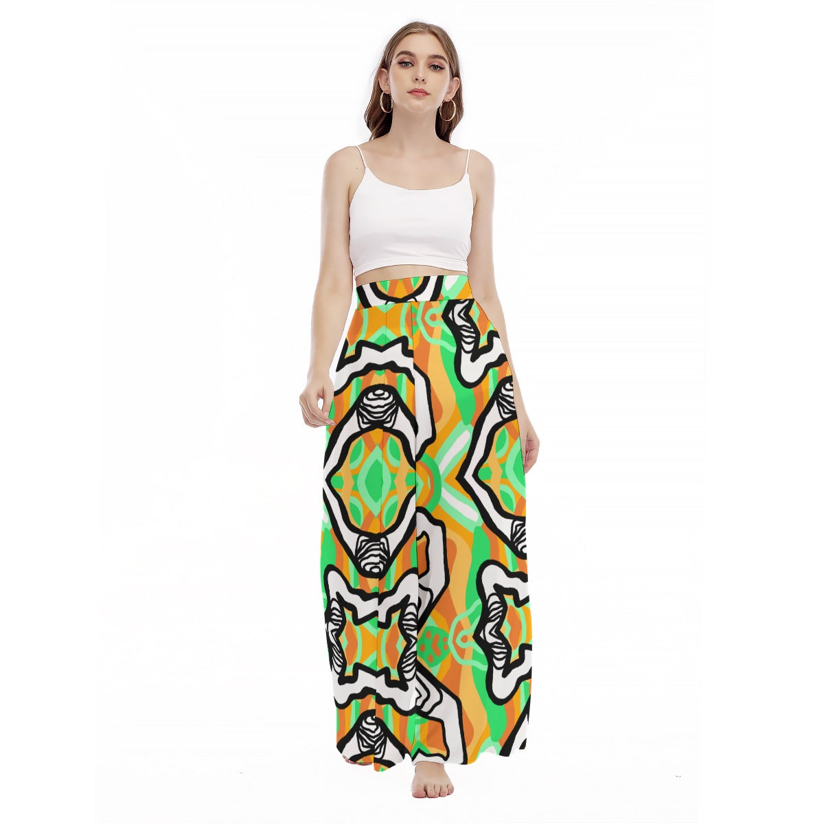 OG Zebra Design-  Women's High Waist Wide Leg Trousers